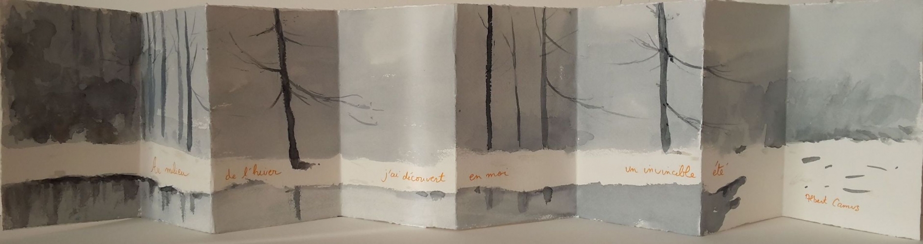 L'hiver et moi I, Albert Camus, aquarelle